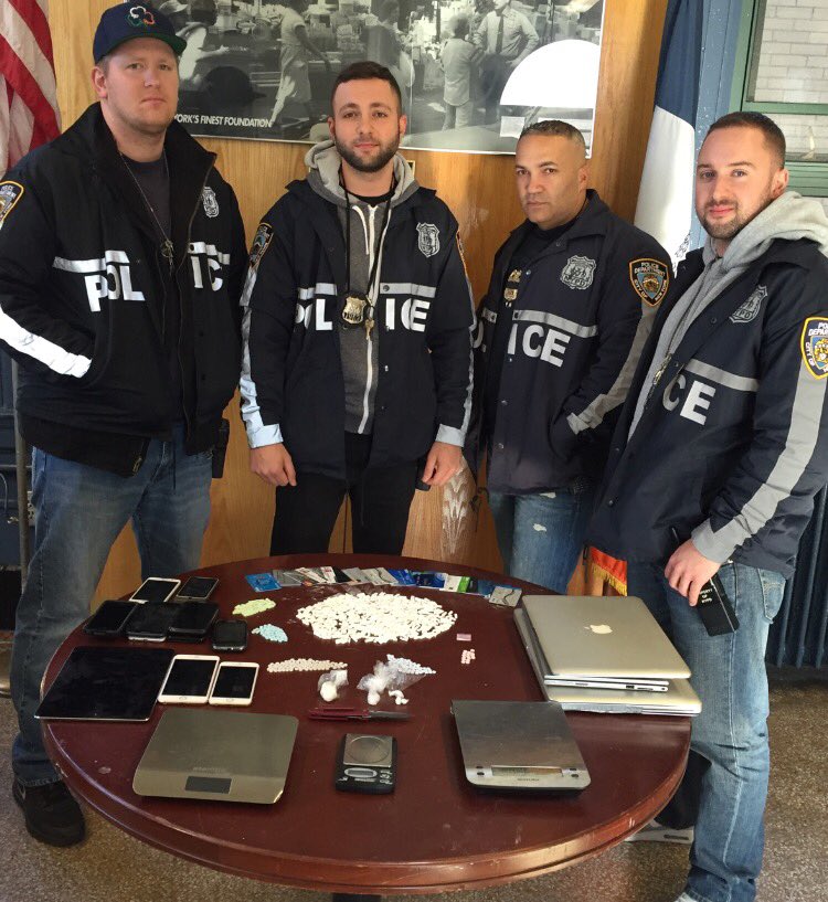From left to right, Officer Richard Degaetano, Arresting officer Brian Festo, Sergeant Jose Baez and officer Frank Mallimo. Not pictured: Sergeant Jeremy Berson, field intelligence officer.