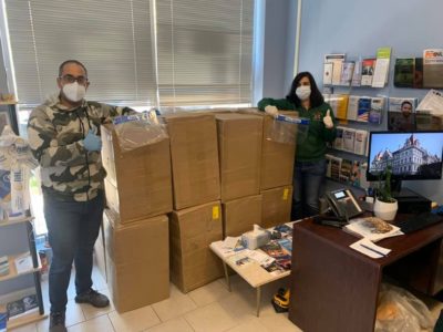 Malliotakis, Koutsoudakis distribute thousands of faces shields to Southern Brooklyn hospitals, nursing homes