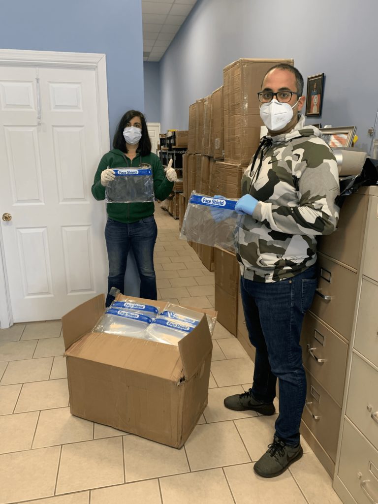 Malliotakis, Koutsoudakis distrubute thousands of faces shields to Southern Brooklyn hospitals, nursing homes