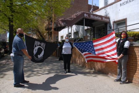 Malliotakis presents St. Nicholas Home with new flags for Memorial Day