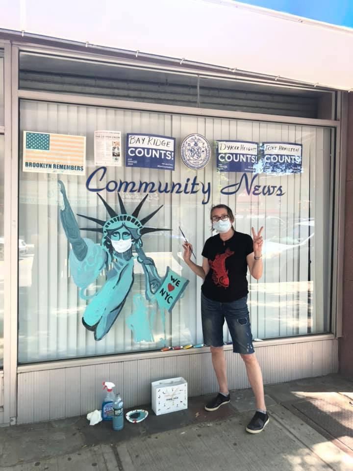 Artist paints murals in Bay Ridge to show neighborhood pride during pandemic