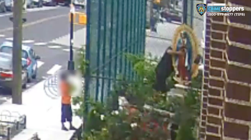 Man charged for damaging church statue