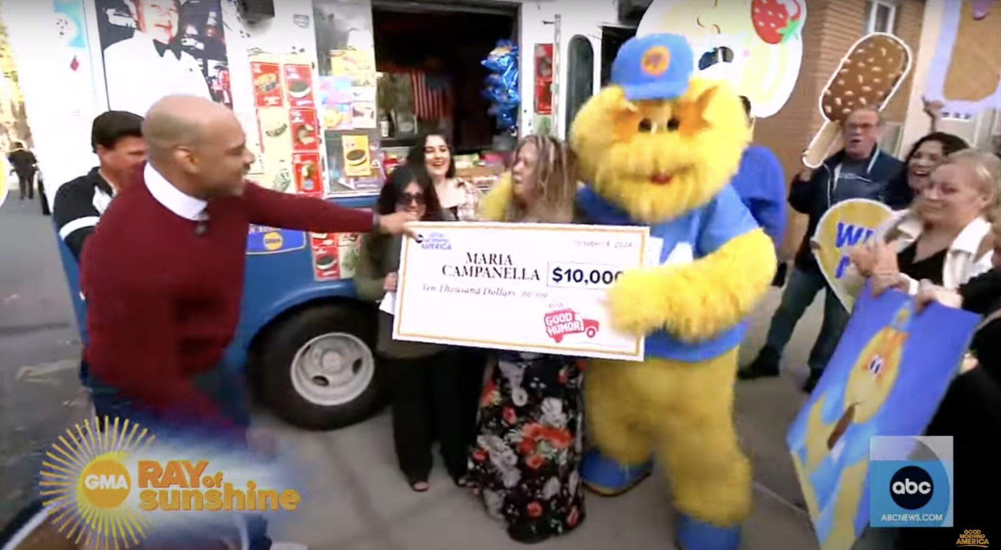 Maria ‘The Ice Cream Girl’ receives 10K check on Good Morning America