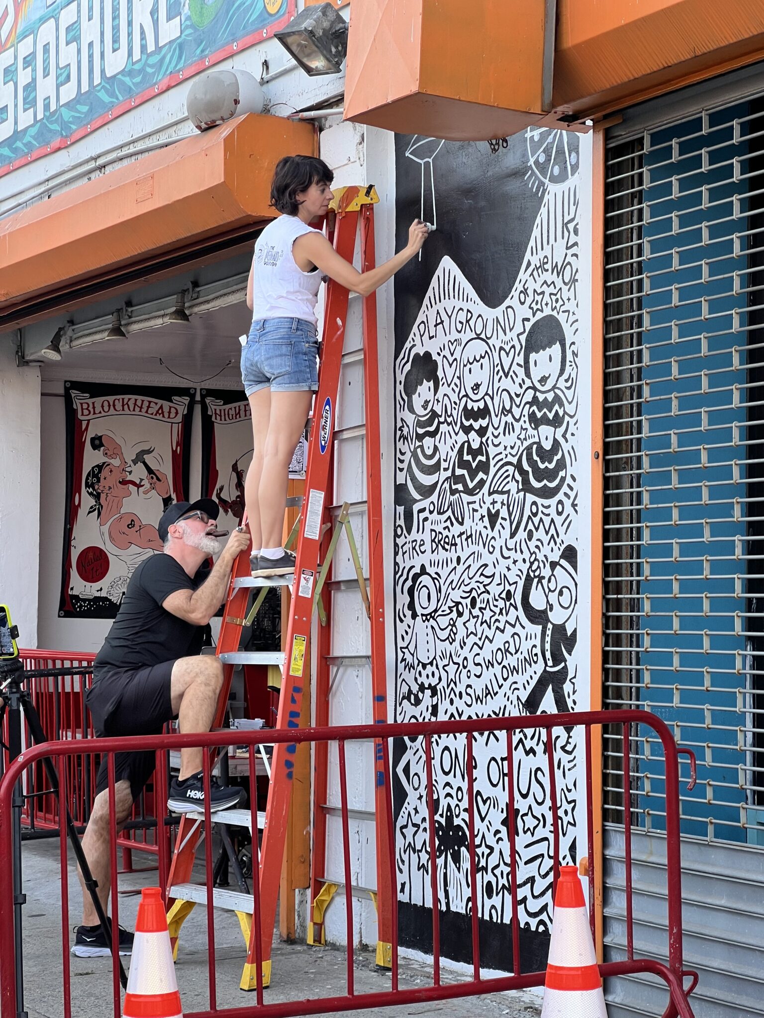 Artist Kate Micucci Paints Mural Outside Coney Island USA The artist-kate-micucci-paints-mural-outside-coney-island-usa-the
